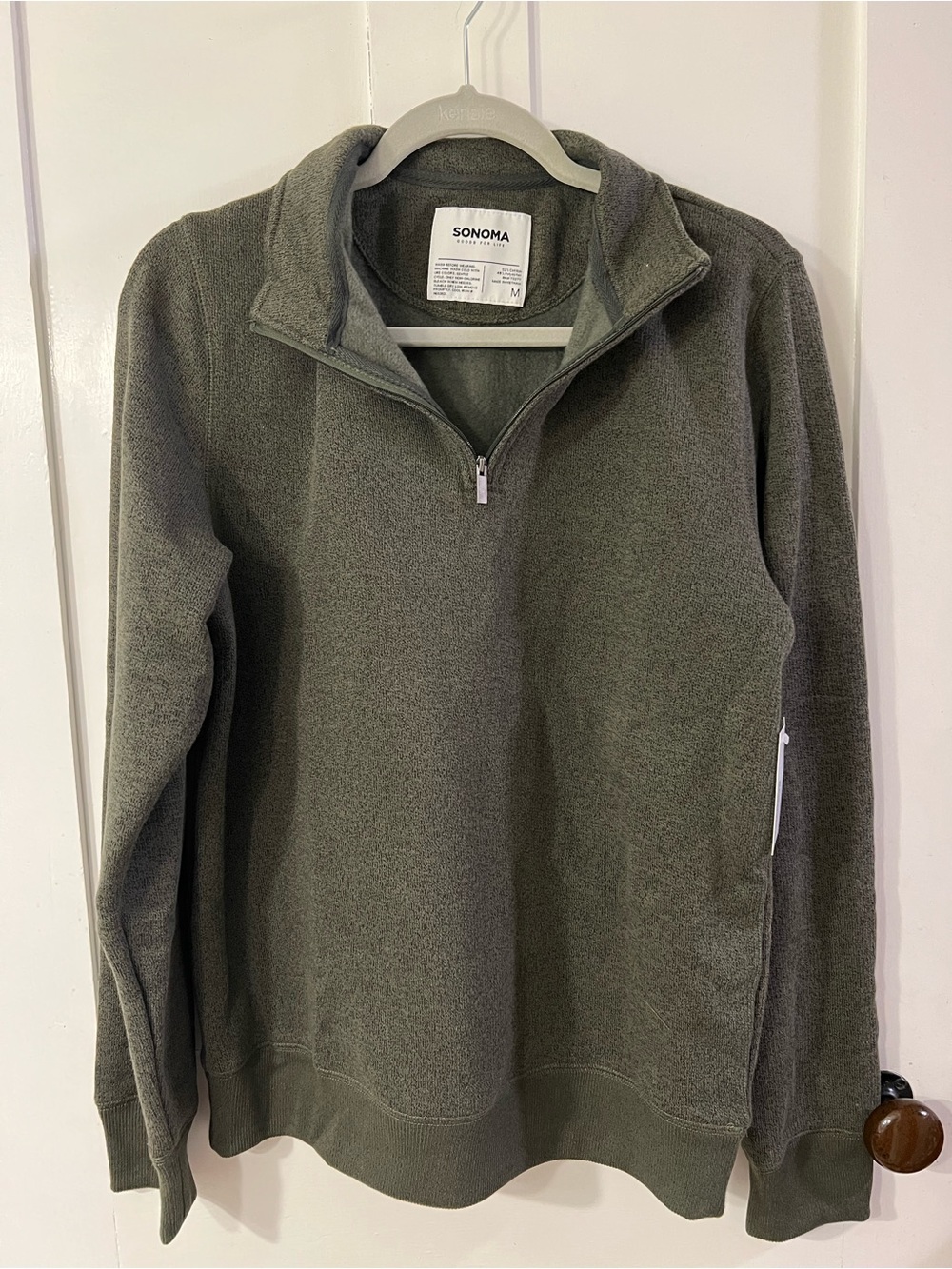 SONOMA Men’s Olive Green Quarter-Zip Sweater Pullover